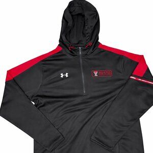 🔥 Under Armour Texas Tech Hoodie 1/2 Zip Pullover Black Red NWT Men’s Large